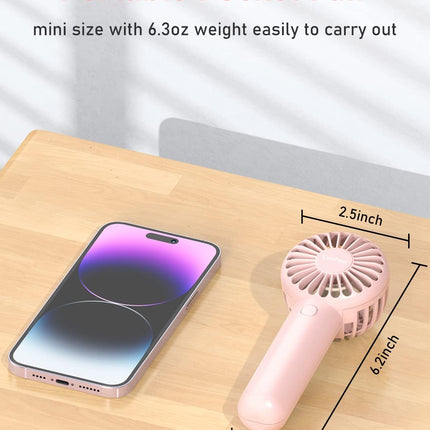 Mini Handheld Fan 4800Mah Battery Portable Fan Usb Rechargeable Eyelash Fan 3 Speeds Wind Powerful Makeup Fan Cute Small Fan