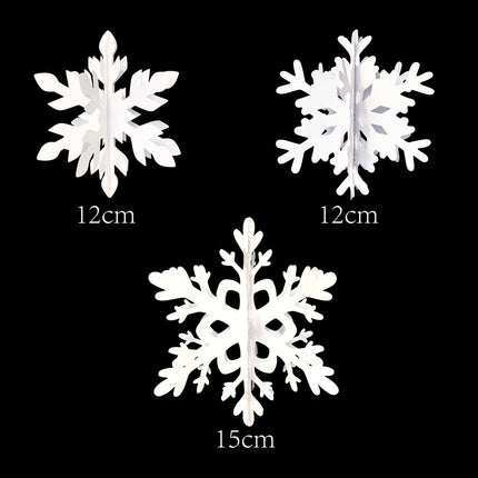 Snowflake Snow-White Christmas Party-Decorations Garland - 12Pcs 3D Winter Wonderland Frozen Hanging Streamers Banner,Baby Bridal Shower Birthday Wedding Classroom Decor Supplies Hugtmr