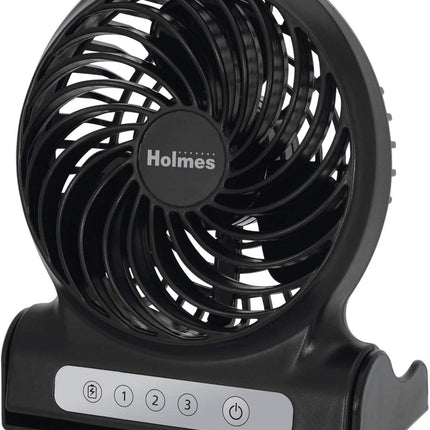 Holmes 4 Personal Fan Rechargeable Battery Operated Black