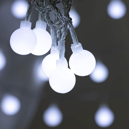 100 LED 49 FT Globe Ball String Lights Fairy String Lights Plug in with Remote 8 Modes Extendable for Indoor Outdoor Wedding Birthday Christmas Tree Garden Decor (White)