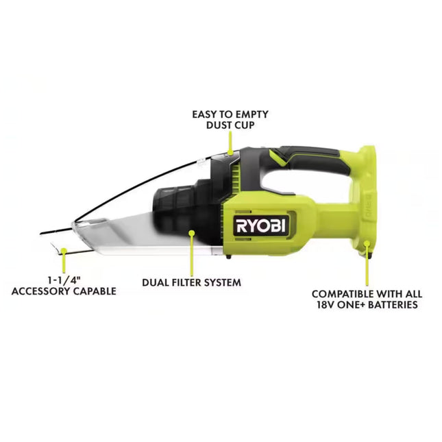 Buho Cordless Handheld Vacuum Accessory Bundle Ryobi 18 Volt Multisurface Vacuum Microcleaning Accessory Kit 2.0 Ah Battery 18V Charger Zipper Pouch