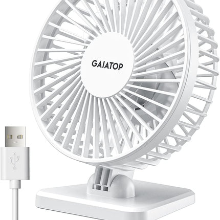 Gaiatop Usb Desk Fan, Small But Powerful, Portable Quiet 3 Speeds Wind Desktop Personal Fan, Adjustment Mini Fan Table Fan
