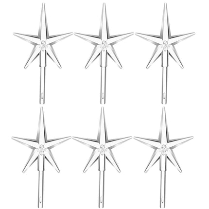 6 Pieces Star Ceramic Christmas Tree Light Plastic Light Decoration for Christmas Tree Ornaments (Clear)