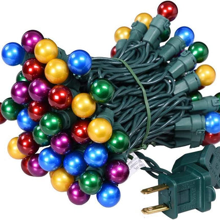 Christmas Lights Outdoor 19Ft 70 LED Chritmas Globe String Lights with Pearlized Glass Bulb UL Christmas Tree Lights for Tree Decor