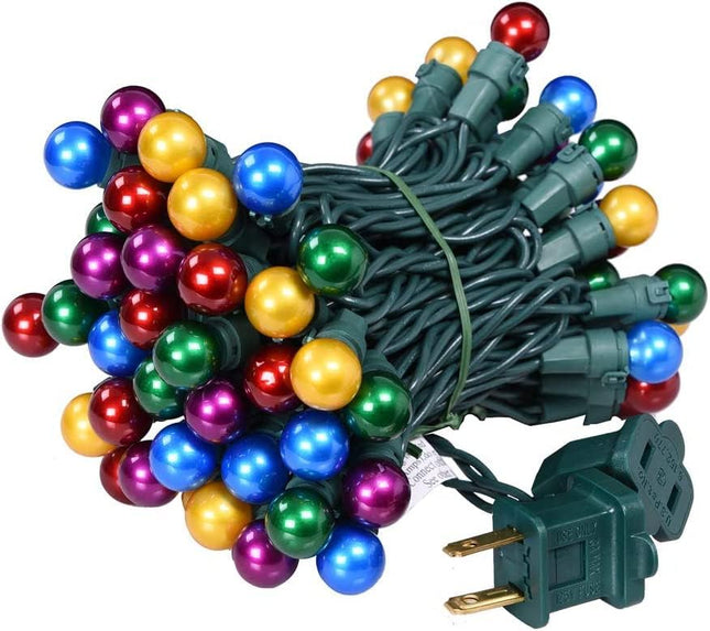 Christmas Lights Outdoor 19Ft 70 LED Chritmas Globe String Lights with Pearlized Glass Bulb UL Christmas Tree Lights for Tree Decor