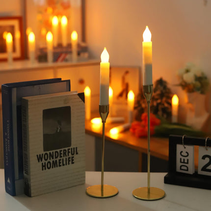 Floating Candles with Wand Remote,12 Pcs Flameless Flickering LED Hanging Flying Candles, LED Taper Candles Warm Light, Battery Operated Window Candle Set for Halloween witch Christmas Party Decors