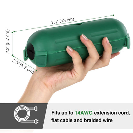 [9 Pack] Outdoor Extension Cord Safety Cover, IP44 Waterproof Connection Protector, Weatherproof Electrical Box for Outdoor Plug, Outlet, Holiday Light, Halloween and Christmas Decorations, Green