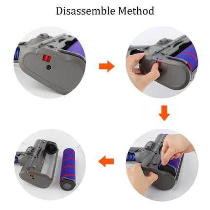 Soft Roller Cleaner Head Compatible With Dyson V6, Dc58, Dc59, Dc61, Dc62, Dc74 Cordless Vacuum Cleaner, Hard Floor Attachment With Headlights For A&B Interface