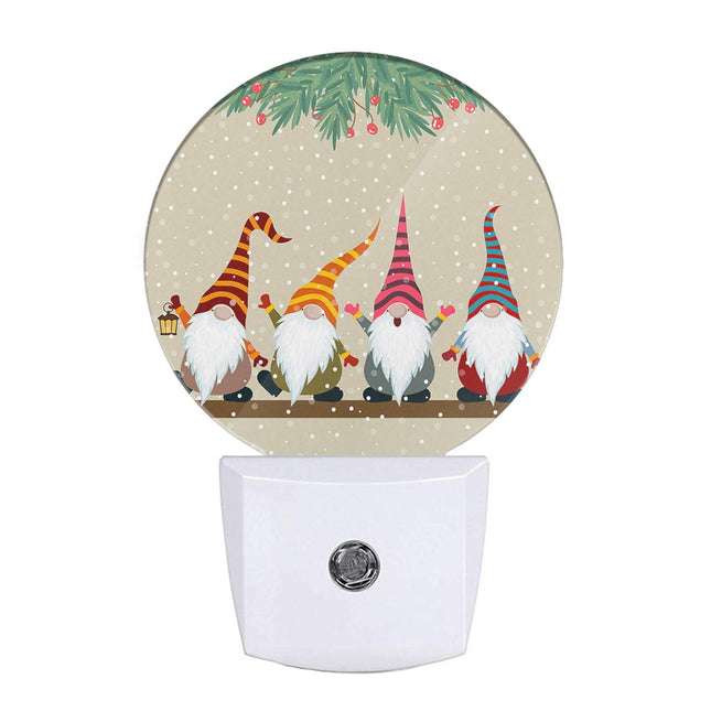 EKOBLA Gnome Night Light Christmas Winter Decorative Santa Elf Snowflakes Plug in Nightlights Home Dusk to Dawn Smart Sensor LED Lamp for Men Women Boys Girls