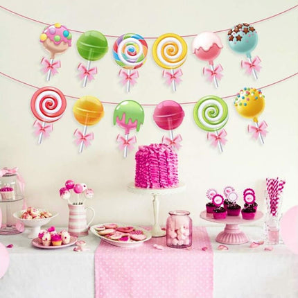Candyland Banner,Lollipop Banner,Rainbow Candy Banner,Donut Banner,Candyland Party Supplies,Candyland Baby Shower,Candyland Decoration for Girls,Kids,Home,Classroom,Bedroom