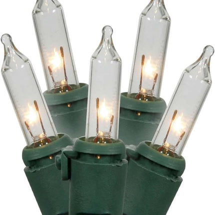 Vickerman 50 Clear Random Twinkle Mini-Light on Green Wire - 16' Christmas Light Strand - UL Listed - Connect Ability to Other Sets - String Lights for Christmas Tree