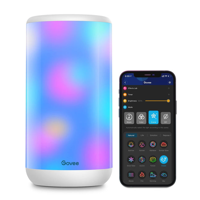 Govee RGBIC Table Lamp, Smart Lamp Work with Alexa, LED Lamp with Music Sync and 43 Scene Modes, Color Changing Lamp for Bedroom Decor, Dimmable Night Light (Corded Electric)