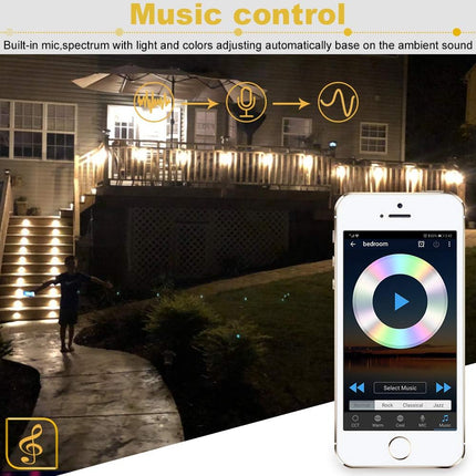 Low Voltage Recessed Led Deck Lights Kit, 16 Pack Ø45Mm Bluetooth App Control, 2700K6500K Dimmable InGround Ip67 Waterproof