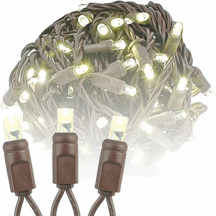 ‎Novelty Lights 50FT 100 LED String Lights, Permanent Led Light String Christmas Lights Outdoor Commercial Grade LED Bulbs With 40,000 Hours Rating, String Lights For Outside (Warm White)