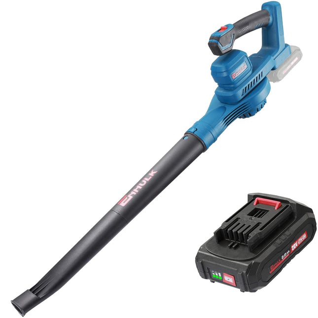 Enhulk Cordless Leaf Blower, 20V Leaf Blower 160MPH Max 2 Speeds, 2 Adjustable Tubes, Lightweight Portable Blower for Cleaning Leaf, Dust, Debris, Patio, Car, Porch (Battery Charger Included)