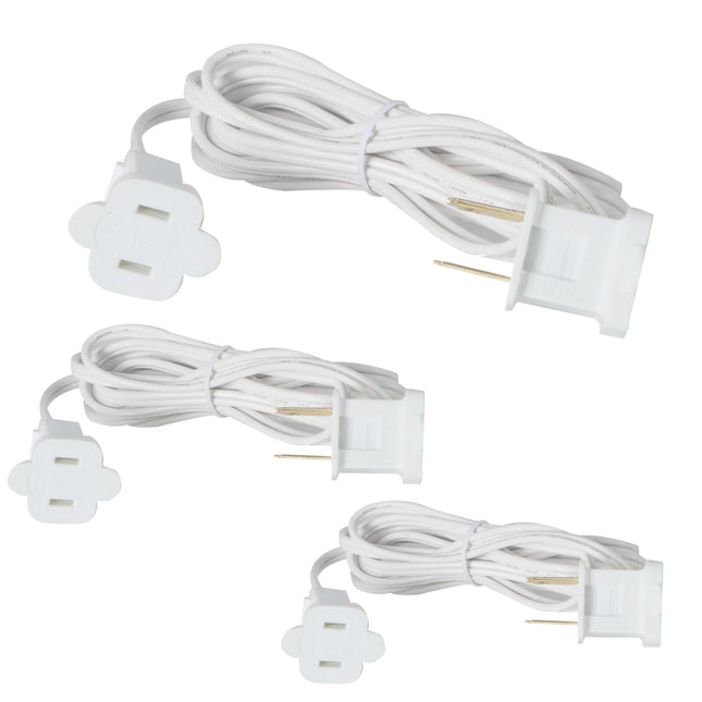 White Extension Cord 6 FT - 2 Prong Outdoor Extension Cord for Christmas Decorations Lights(Non-Polarized, Small Plug)