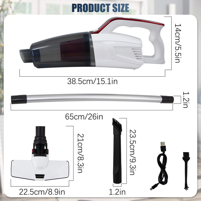 Handheld Cordless Vacuum Cleaner 8500Pa Powerful Suction Stick Vacuums Portable Electric Brooms Lightweight Wireless Vacuum Cleaner For Hardwood Floor Pet Hair Car & Home Cleaning