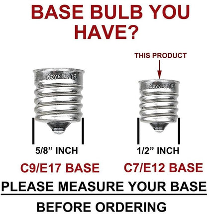 Novelty Lights Christmas Replacement Bulbs - Outdoor Individual Bulbs For Events, Holiday Parties, Patios, And More - C7/E12 Candelabra Base, 5 Watt Lights (Clear, 25 Pack)