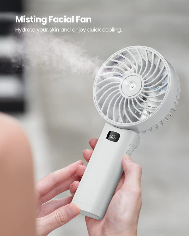 Gaiatop Portable Handheld Misting Fan, 4000Mah Rechargeable Personal Mister Fan, 4 Adjustable Speed Mist Fan, 180°Foldable, Mini