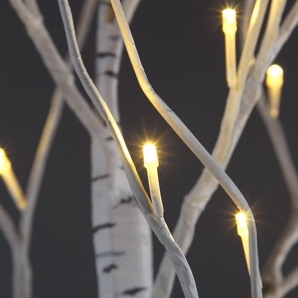 LIGHTSHARE Lighted Tree 4FT 48 LED Lighted Birch Tree for Decoration Inside and Outside, Home Patio Wedding Festival Christmas Decor, Warm White