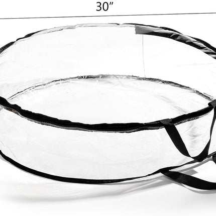 Hedume 2 Pack Wreath Storage Bag, 30" X 8" Clear Everyday Bag, Christmas Wreath Storage Container with Dual Zippered and Reinforced Handle for Holiday Seasonal Wreath Garland