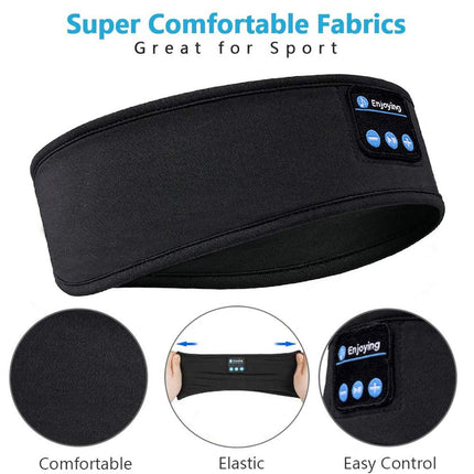 Sleep Headphones Bluetooth Headband,Upgrage Soft Sleeping Wireless Music Sport Headbands, Long Time Play Sleeping Headsets with Built in Speakers Perfect for Workout, Running, Yoga (Black)