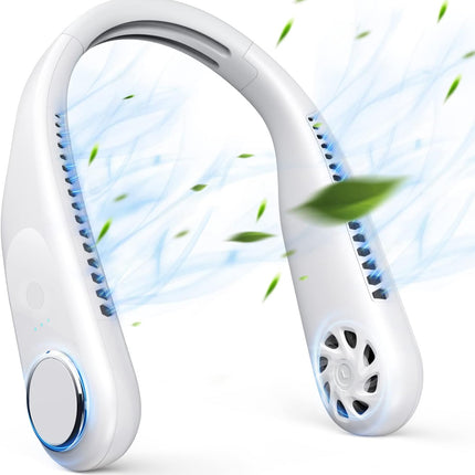 Bladeless Neck Fan,Portable Personal Fan,Hands Free 3 Speeds Adjustment,4000Mah Battery Operated Rechargeable Wearable Fan