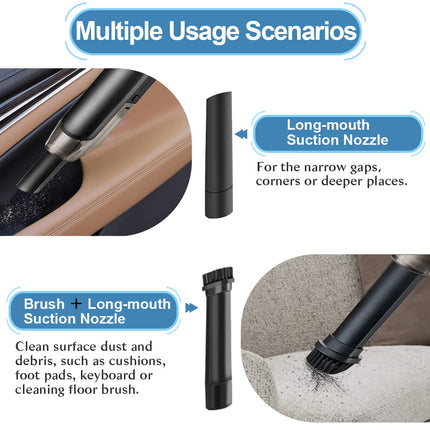 Car Vacuum Cleaner Cordless Rechargeable Mini Handheld Bug Vacuum With Powerful Suction Lightweight Quick Charge 2 Suction Modes, For Pet Hair Home Office Travel & Car Cleaning M11P13