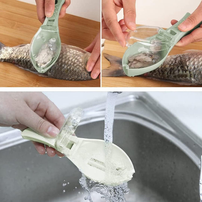MOXYAM Fast Remove Fish Skin Brush Plastic Fish Scales Graters Scraper Easy Kitchen Cleaning Tool (Multicolor)