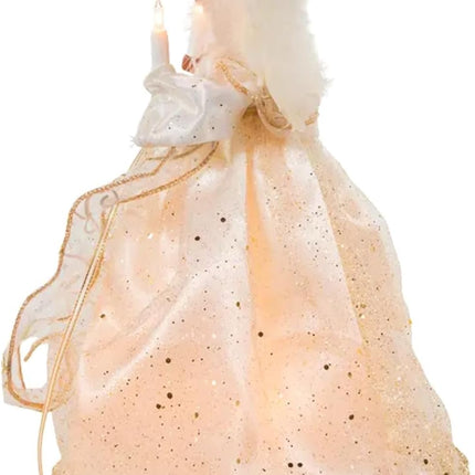 The Bridge Collection 12" African-American Angel Tree Topper - Angel Tree Topper - Lighted Tree Topper - Christmas Angel Decor