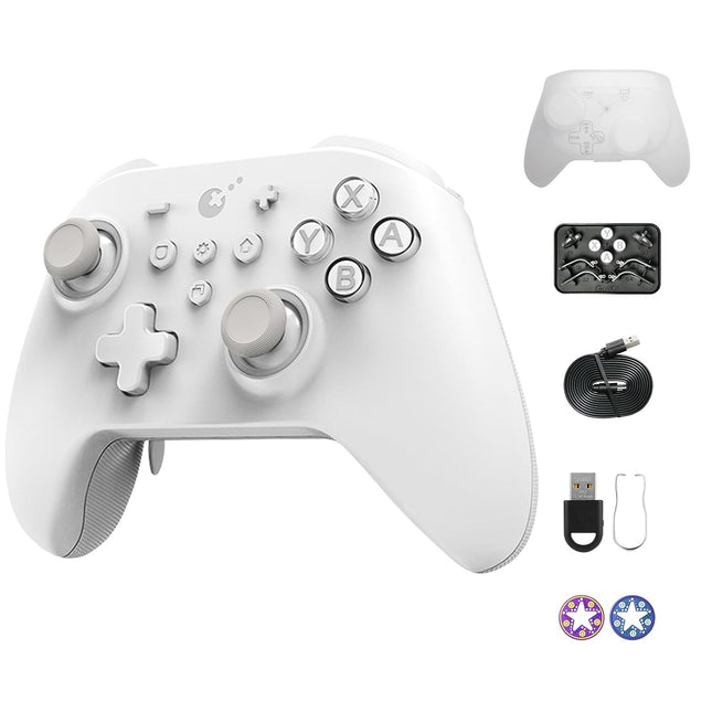AKNES Guli Kit KK3 MAX Controller, Hall Joysticks&Triggers Controller for Switch/Android/iOS/Steam Deck, 4 Back Buttons, Maglev/Rotor/HD Vibration, Wired/Wiress with 1000Hz Polling Rate for Wins-Grey