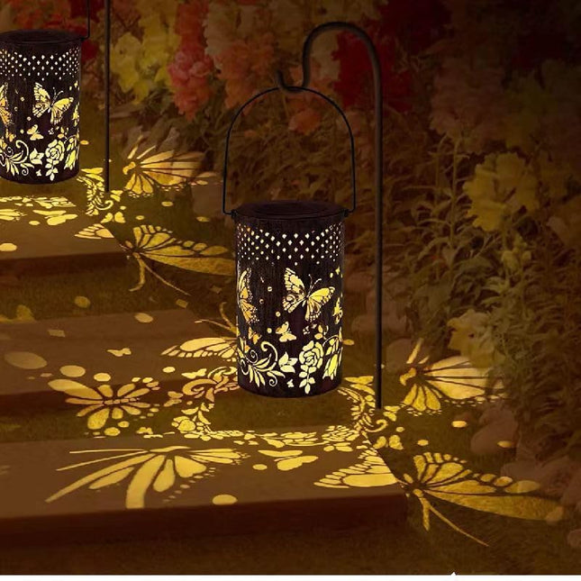 Butterfly Lanterns Outdoor Waterproof Christmas Hanging Solar Lights Rose for Women Men Metal Christmas Decoration Lanterns for Yard, Patio, Lawn, Tabletop, Pathway, Landscape, Garden Decor,Butterfly