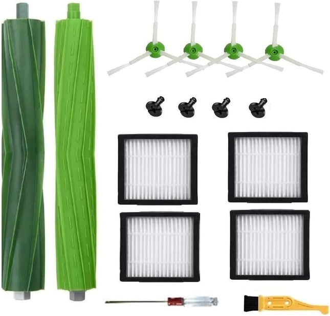 Parts And Accessories Compatible For Irobot Roomba I3, I4, E5, E6, E7, I, E & J Series Vacuum Cleaners 1 Set Of 4 Hepa Filters & 4 Side Brushes