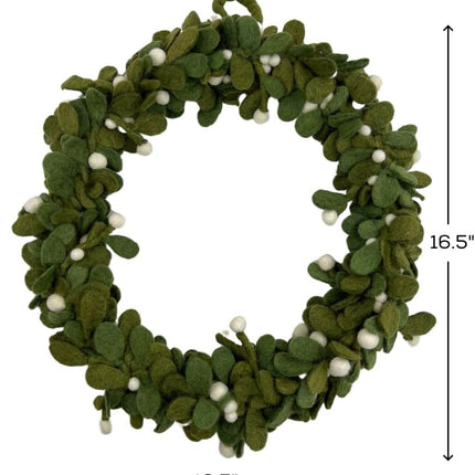 Humble Hilo Handmade Felt Flower Wreaths Christmas Wreath Decor Fall Door Wreath (Holiday Wreath)