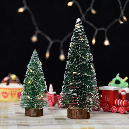 Mini Snow Frost Trees Mini Christmas Tree Plastic Winter Snow Ornaments Tabletop Trees for Holiday Party DIY Room Decor Home Table Top Christmas Decoration Diorama Models 100mm 10 Pcs