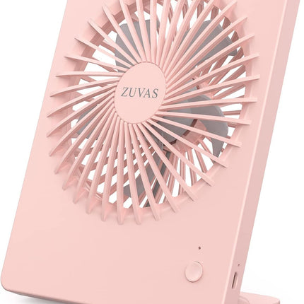 Zuvas Desk Fan Battery Operated Fan Rechargeable 180°Tilt Folding Personal Fan Ultra Quiet Small Portable Fan 3 Speed Adjustable