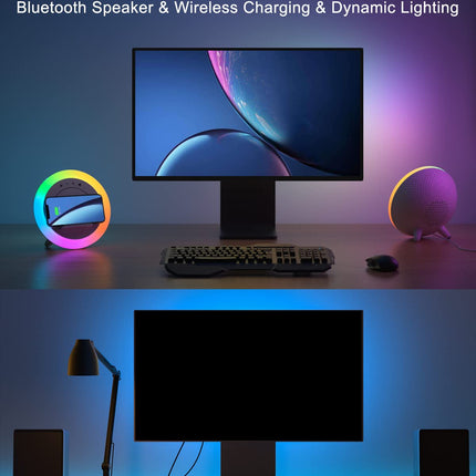 Color Changing Bluetooth Speaker Night Light with Wireless Charging - s for Teens