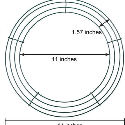 URATOT Wire Wreath Frame Round Christmas Dark Green Wreath Frame Metal DIY Floral Crafts Wire Wreath Ring Round for Year Thanksgiving Valentines Day Decorations (2, 14 inch)