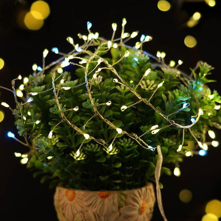 100FT Firecracker String Lights 1000 LED Warm White Plug in Indoor Silver Wire Cluster Fairy Lights with Remote for Christmas Tree,Plant,Bedroom,Garden,Patio,Backyard