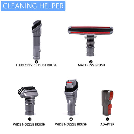 Attachments Tools Kit For Dyson V6 V7 V8 V10 Dc16 Dc24 Dc33 Dc34 Dc35 Dc39 Dc44 Dc58 Dc59 Dc62 Dc74 Cordless Vacuum Cleaner, Home Cleaning Tools Brush Kit Accessories 5 Pack