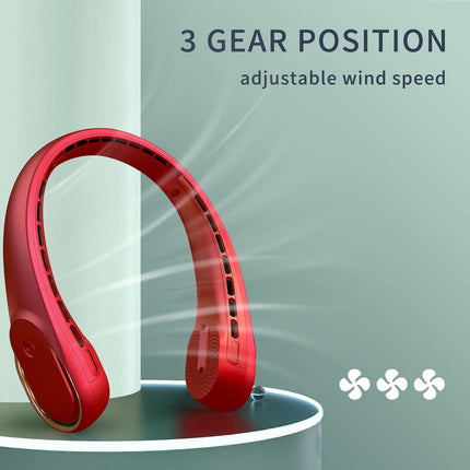 Neck Fan,Portable Neck Fan,Bladeless,4000Mah,Rechargeable,360°Cooling,Upgrade Strong Wind,3 Speeds,Material Excellent And Durable