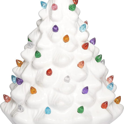 Roman Christmas - Lighted White Vintage Tree, 8" H, Christmas Collection, Ceramic, Battery Operated, Inspirational, Beautifully Detailed, Long Lasting