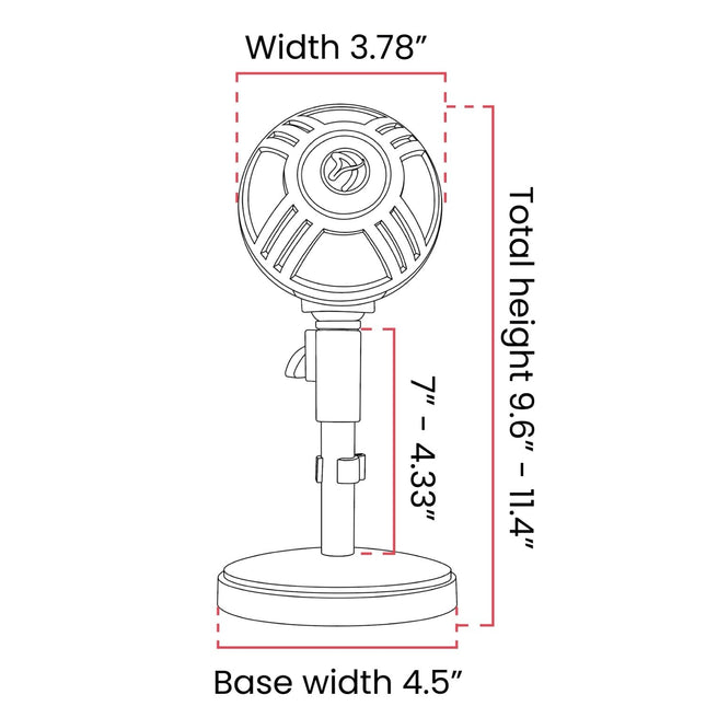 Arozzi - Sfera Professional Grade Gaming/Streaming/Office USB Microphone - Cardioid, Cardioid -10dB, and Omnidirectional Polar Patterns, Boom Arm Compatible - Silver