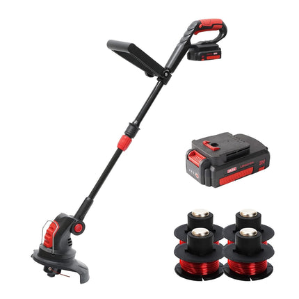 MZK String Trimmer, 20V Cordless Electric 12 Inch Weed Eater, Battery Powered Lightweight Weed Grass Trimmer/Edger, 8000 RPM 12-in 5.1lb with 2.0Ah Battery and Charger