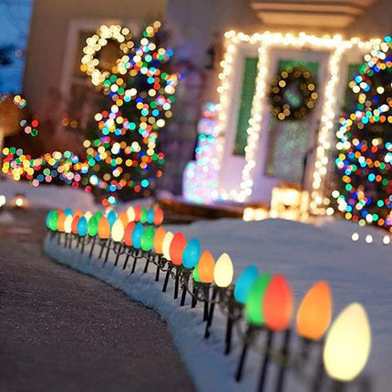 25 Pack C9 Replacement Christmas Light Bulbs, 0.6 Watt C9 Multicolor Ceramic LED Light Bulbs for Christmas Indoor Outdoor Patio Halloween Party String Lights, C9/E17 Candelabra Base