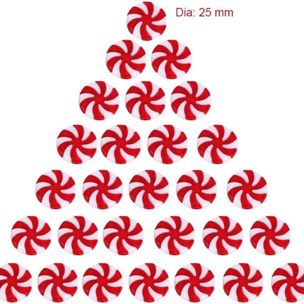 50pcs Peppermint Christmas Ornaments Christmas Candy Cane Fake Peppermints Plastic Peppermint Candy for Crafts Christmas Tree Peppermint Ornaments for Peppermint Decor Peppermint Candy Decorations