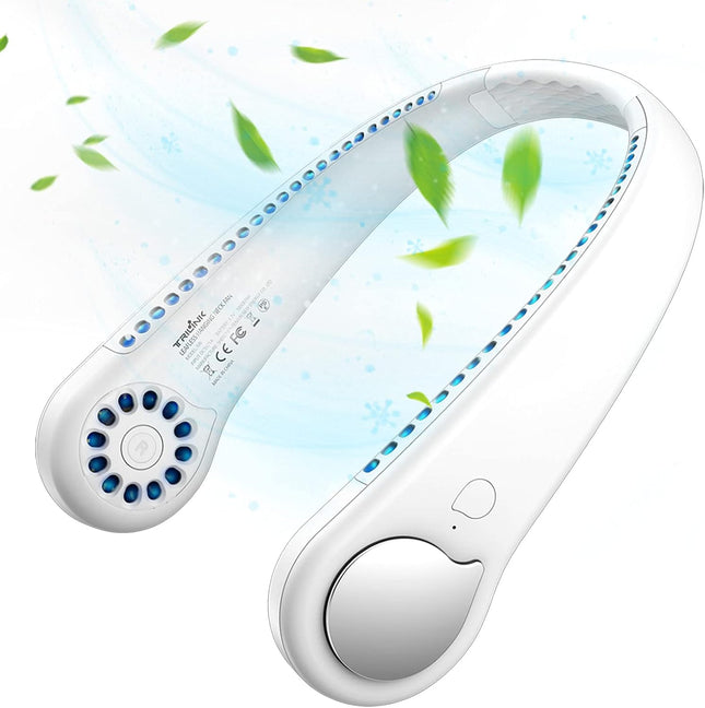 Bladeless Neck Fan With 360° Airflow, Portable HandsFree Small Usb Fan Rechargeable Battery Operated Personal Mini Cooling Fan
