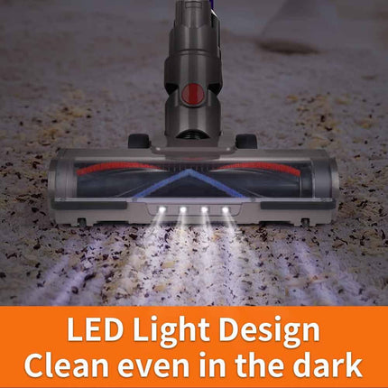 Hardwood Floor Attachment For Dyson V6 Dc58 Dc59 Dc61 Dc62 Dc74 Dc Series Vacuum Cleaners With Led Headlights, V Shape Turbo Bristle Brush Head