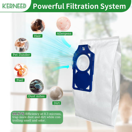 8 Pack R30D Hepa Vacuum Bags For Riccar Brilliance R30D, R30P, R30Pet & Simplicity Synchrony S30D, S30P, S30Pet Upright Vacuums Cleaner, Part Rnhc6Snh6