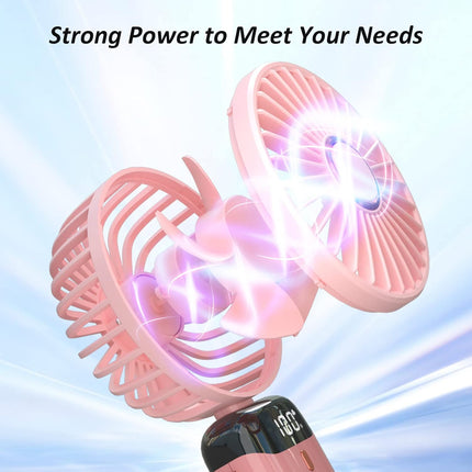 Personal Fan, Portable Hanging Neck Fan, 4000Mah UsbC Rechargeable 5Speed Modes Powerful Desktop Fan With Base, Max 16H Run Time